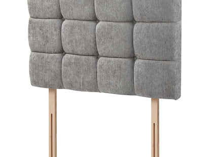 Chenille - Cubed Buttoned Single Headboard (3ft)