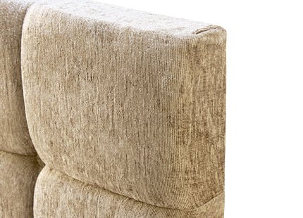 Chenille- Cubed Buttoned Small Double Headboard (4ft)