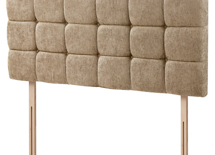 Chenille - Cubed Buttoned King Size Headboard (5ft)