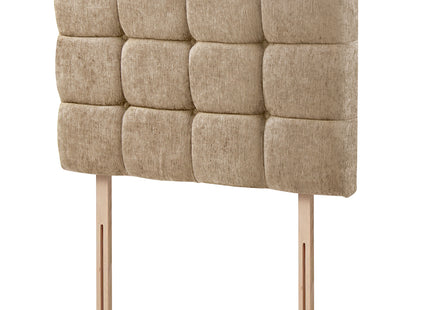Chenille - Cubed Buttoned Single Headboard (3ft)