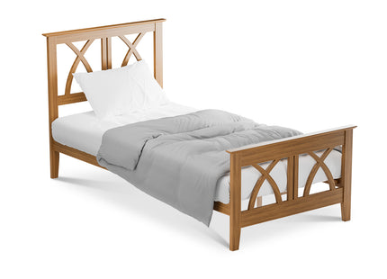 Chloe - Oak Single Frame Bed & Rimini Mattress (3ft)
