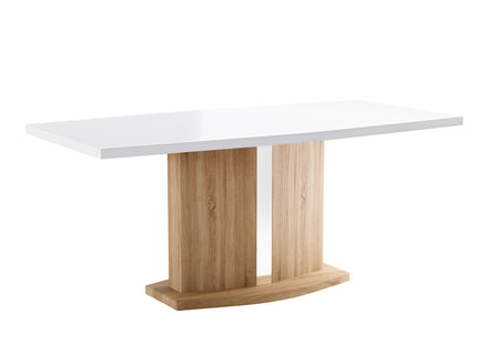 Detroit - White Modern High Gloss Top Sonoma Table
