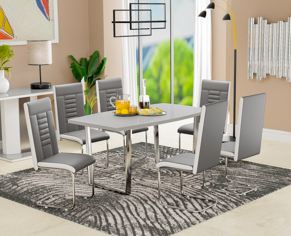 Dunloe White Table Finbar Chairs Bargaintown