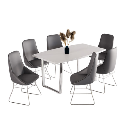 Dunloe White Table &  Bermuda Chairs