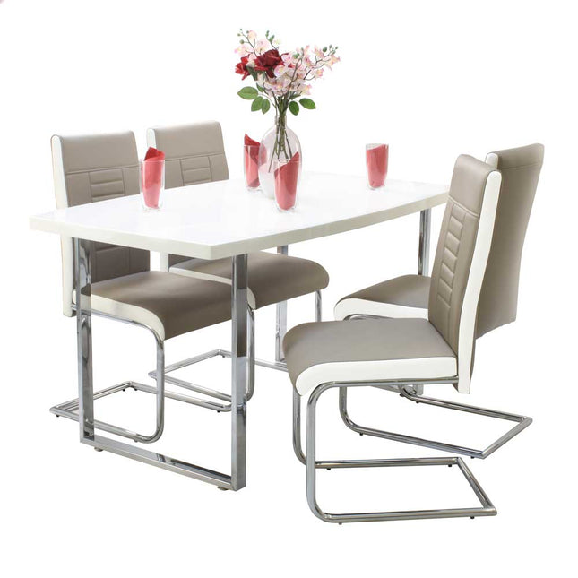 Dunloe White Table & Finbar Chairs