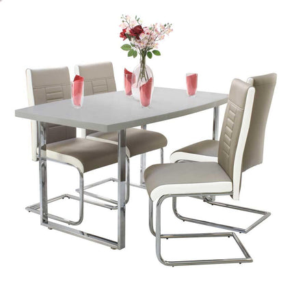 Dunloe Grey Table & 4 Finbar Chairs