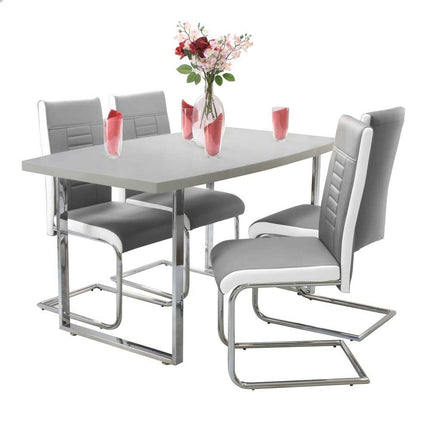 Dunloe Grey Table & 4 Finbar Chairs