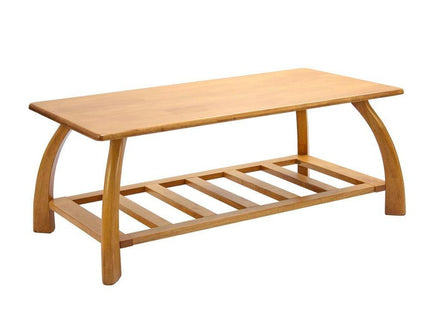 Wooden Coffee Table with lower storage shelf