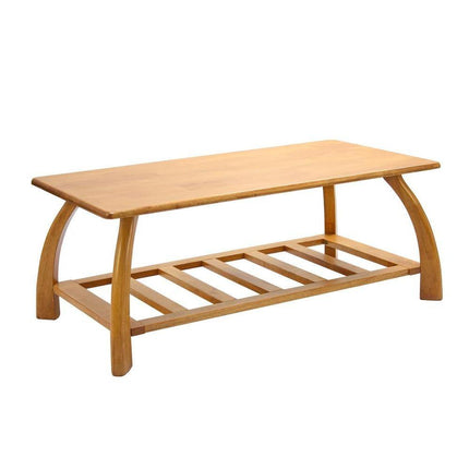 Wooden Coffee Table with lower storage shelf