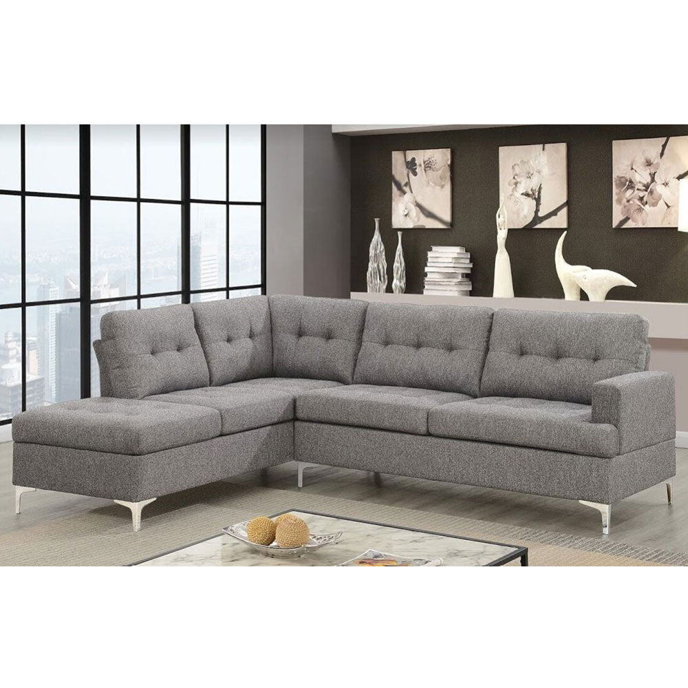 Halo Grey Fabric Corner Sofa – Bargaintown - Main Image