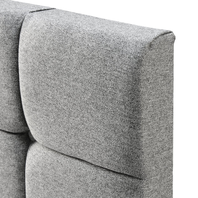 Tweed - Cubed Buttoned Double Headboard (4ft6)