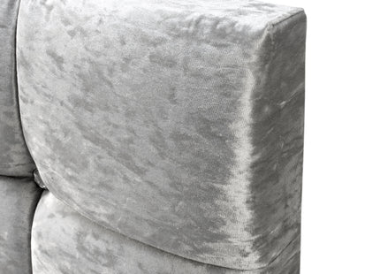 Crushed Velvet - Cubed Buttoned Small Double Headboard (4ft)