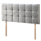 Crushed Velvet - Cubed Buttoned King Size Headboard (5ft)