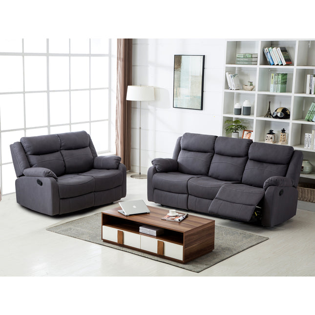 Jonas 3+2 Reclining Suite Dark Grey