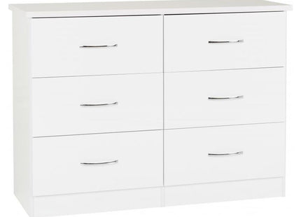 Nevada 6 Drawer Chest White