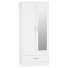 Nevada 2DR Wardrobe White with Mirror