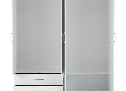 Nevada 4 Door Wardrobe White