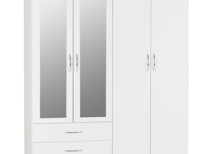 Nevada 4 Door Wardrobe White