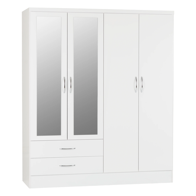 Nevada 4 Door Wardrobe White