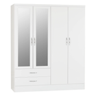Nevada 4 Door Wardrobe White