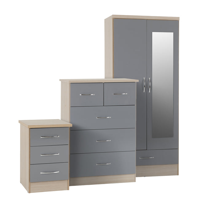 Nevada Package Grey: Wardrobe Chest Locker