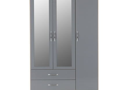 Nevada 3 Door Wardrobe Grey