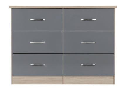 Nevada 6 Drawer Chest Grey