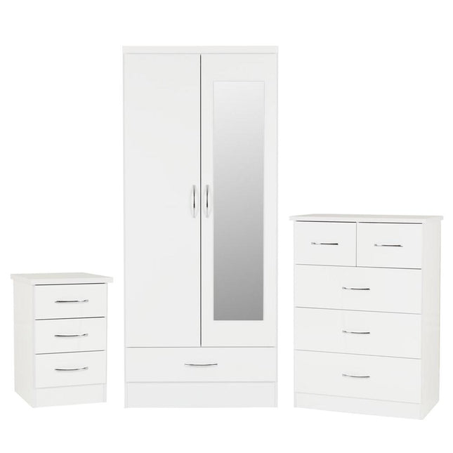 Nevada Package White: Wardrobe Chest Locker