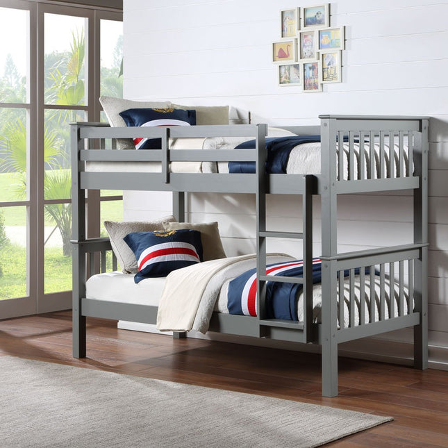 Oxford - Smokey Grey Single Bunk Bed & Mattresses