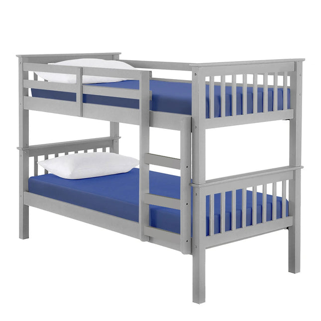 Oxford - Smokey Grey Single Bunk Bed & Mattresses