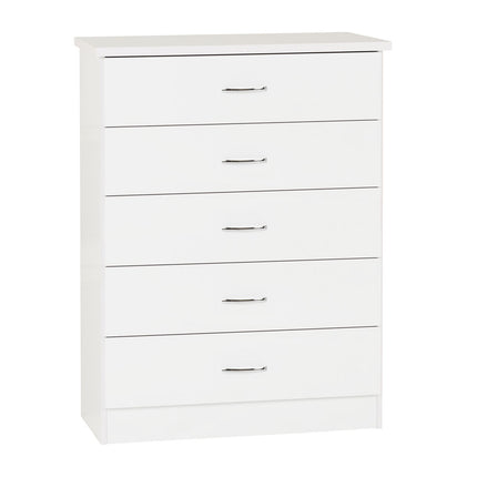 Pacific Wide 5 Drawer Chest White