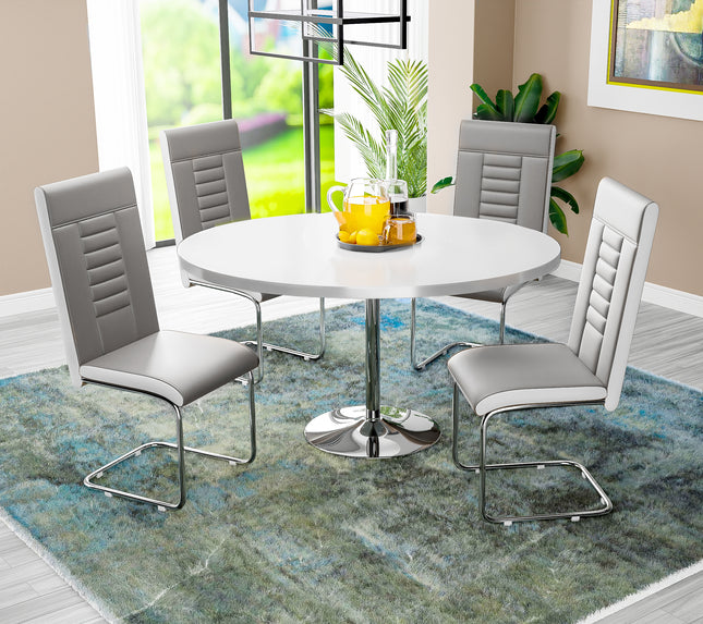 Pod White Dining Table & 4 Finbar Chairs