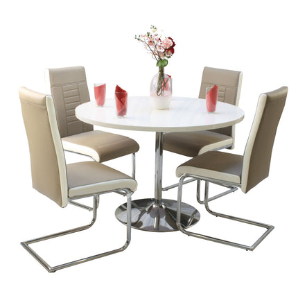 Pod White Dining Table & 4 Finbar Chairs