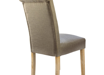 Detroit High Gloss White Top Sonoma Table & Venice Beige Dining Chairs