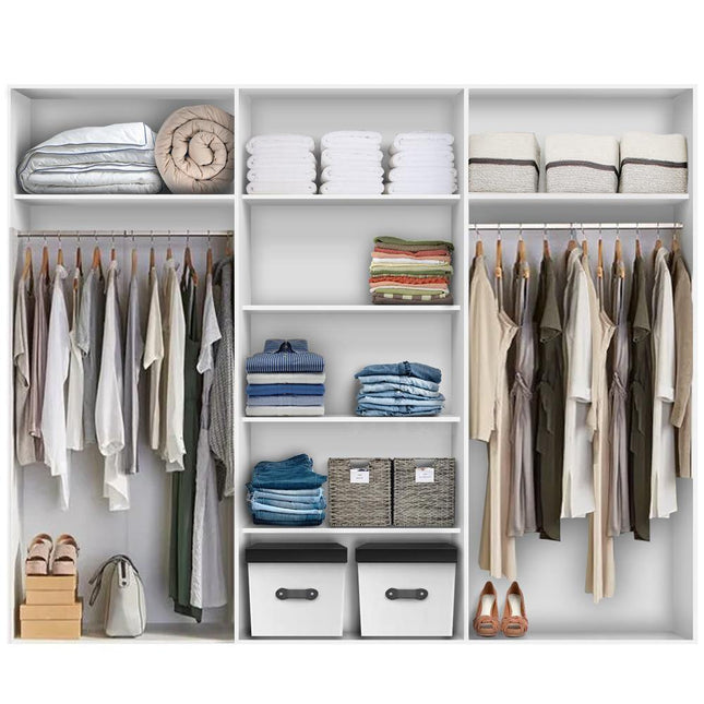 Boston 3 Door Mirrored Sliding Wardrobe | White