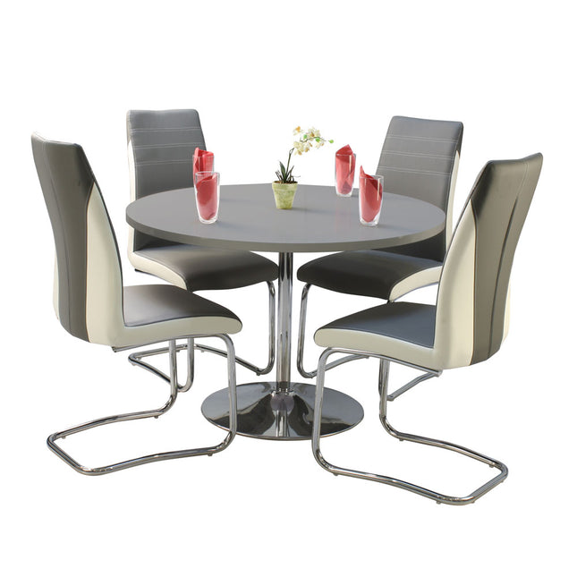 Pod Grey Table & 4 Colombia Dining Chairs