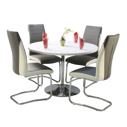 Pod White Table & 4 Colombia Dining Chairs