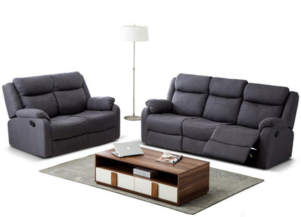 Jonas 3+2 Reclining Suite Dark Grey