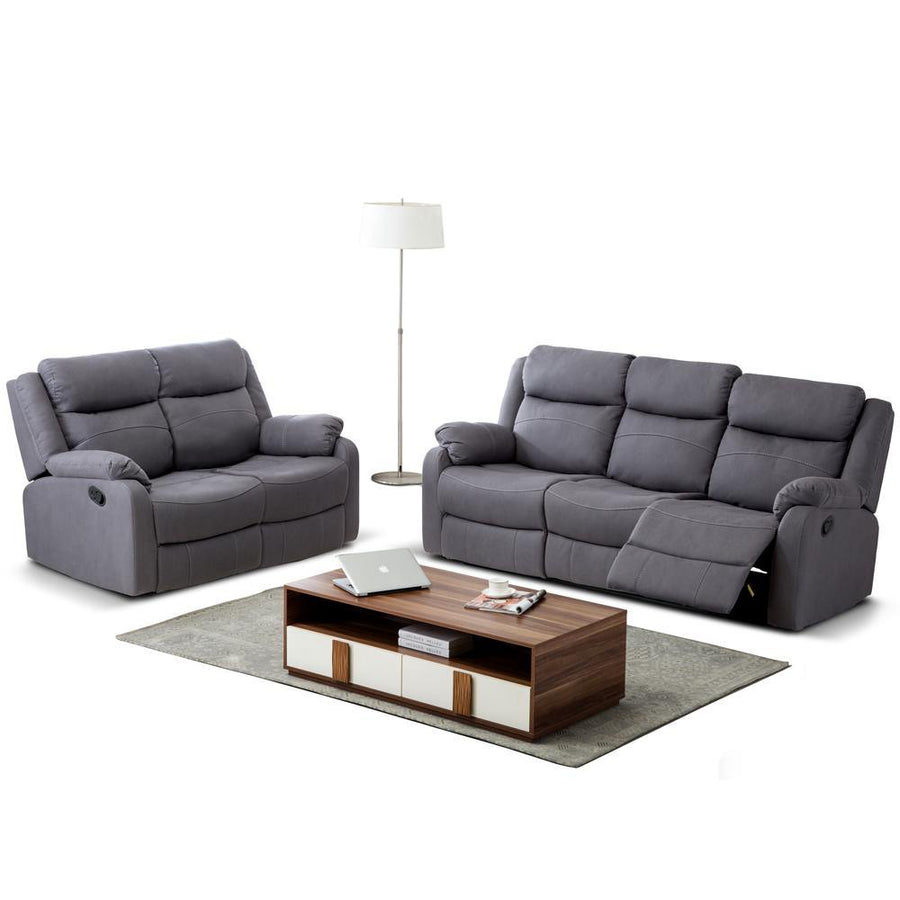 Jonas 3+2 Reclining Suite Light Grey
