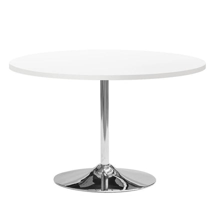 Jumbo Chrome Pod - High Gloss White Dining Table