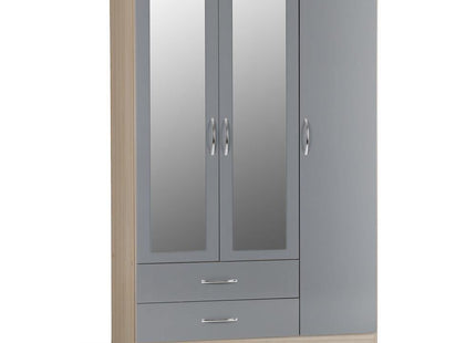 Nevada 3 Door Wardrobe Grey