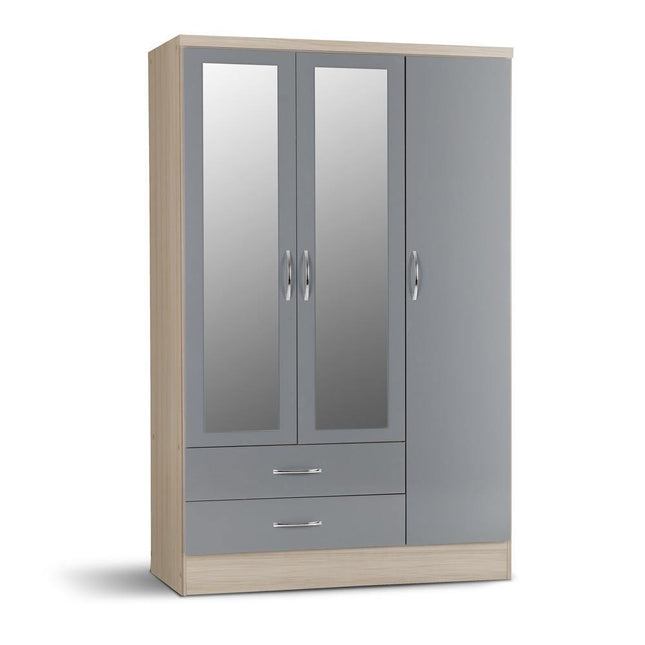 Nevada 3 Door Wardrobe Grey