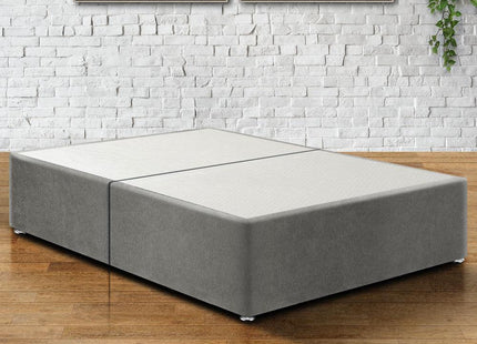 Plush Velvet Light Grey King Size Split Divan Base (5ft)